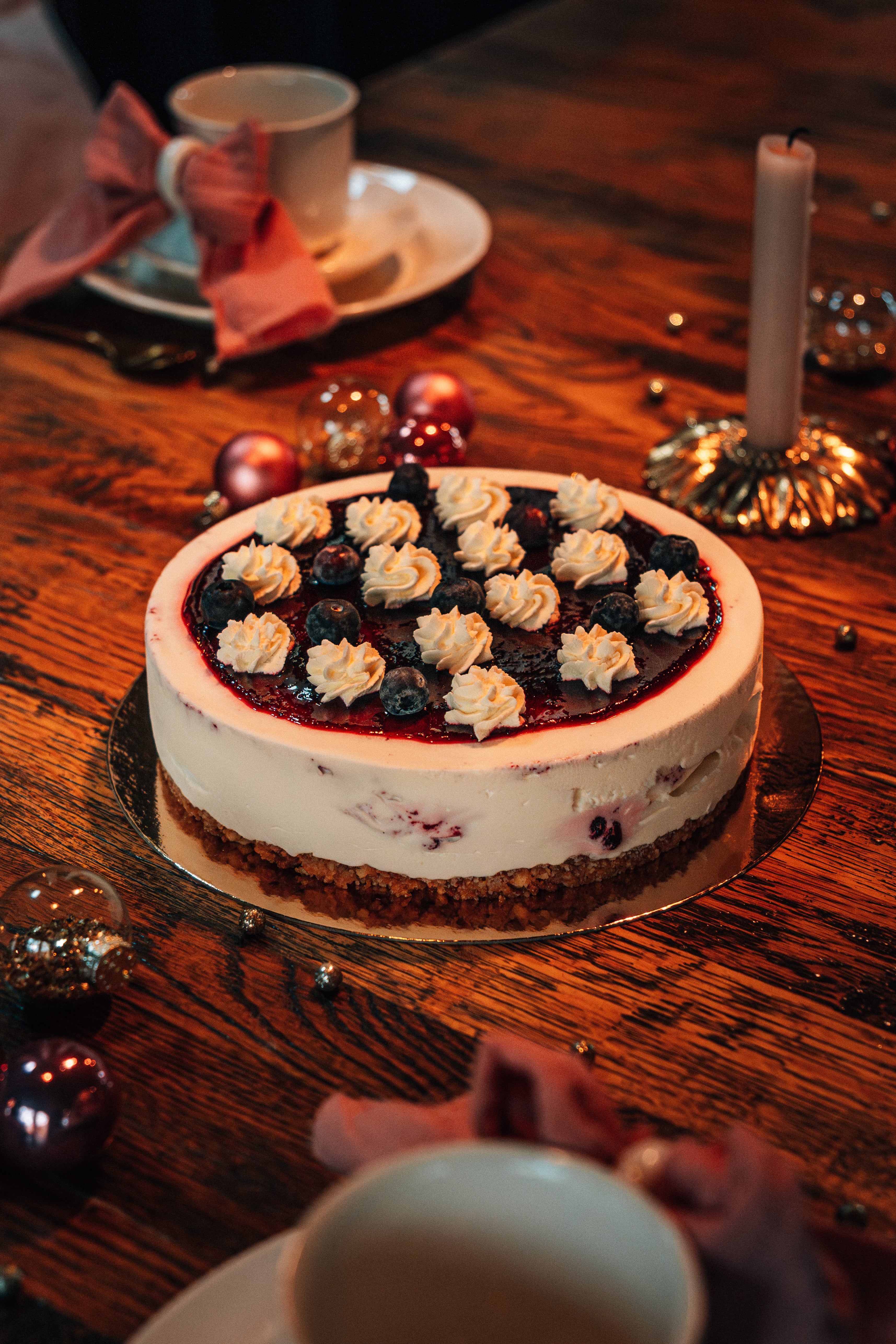 cheesecake – blauwe bessen Ijstaart